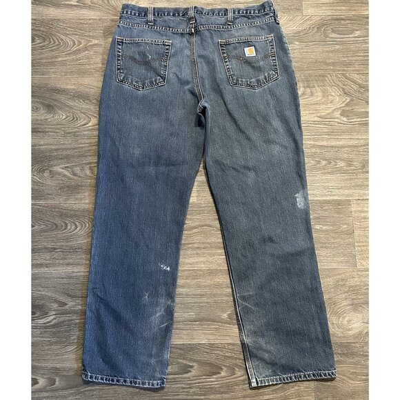Carhartt Jeans 40x32 Workwear Relaxed Fit 5 Pocket Denim Yard Garage Painter - Picture 2 of 14